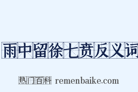 雨中留徐七贲反义词是什么意思的图片